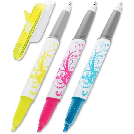 Post-It Flag Pen/Highlighters, w/ 50 Flags, 3/PK, YW/BE/PK 6PK MMM691HLP3